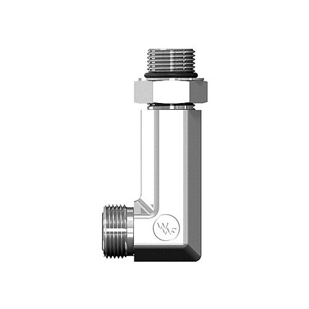 World Wide Fittings Male Flat Face O-Ring to Male O-Ring Boss Adjustable 90 Degree Elbow - Long 4515X10X10L